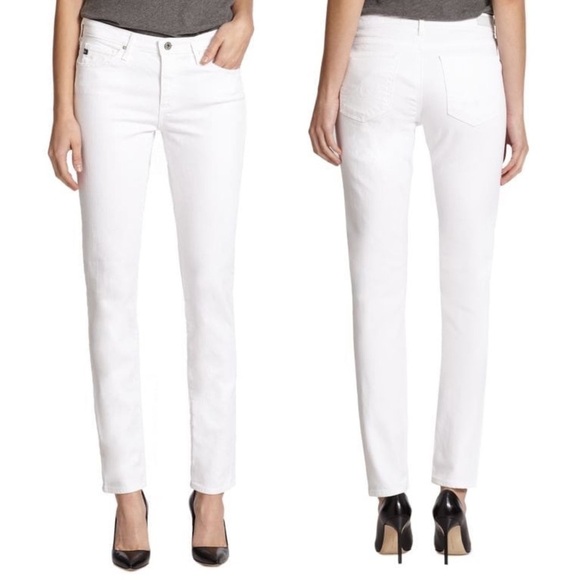 AG Adriano Goldschmied White The Prima Mid-Rise Cigarette Jeans Size 26 - Picture 1 of 16